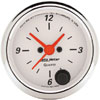 Autometer Street Rod Arctic White Short Sweep Electric Clock Quartz Movement w/Second Hand gauge 2 1/16" (52.4mm)